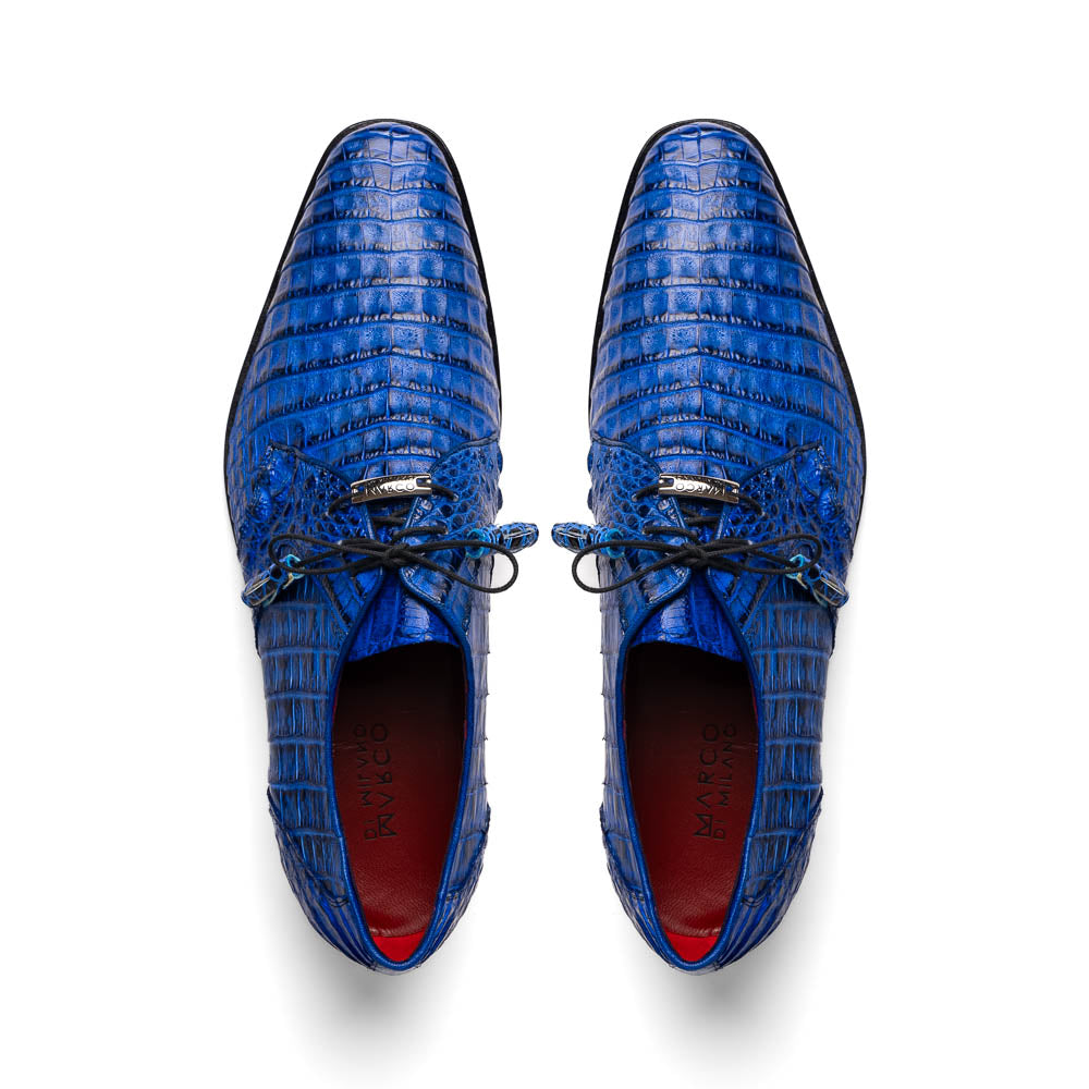 Marco Di Milano Lacio Caiman Crocodile Derby Blue