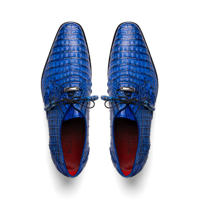 Marco Di Milano Lacio Electric Blue Caiman Crocodile Derby 4 LACIO_CAIMAN FUSCUS_ELECTRIC BLUE_8.5  - from alligatorwarehouse.com