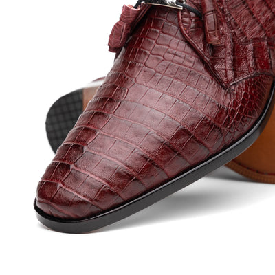 Marco Di Milano Lacio Wine Caiman Crocodile Derby 5 LACIO_CAIMAN FUSCUS_WINE_8.5  - from alligatorwarehouse.com