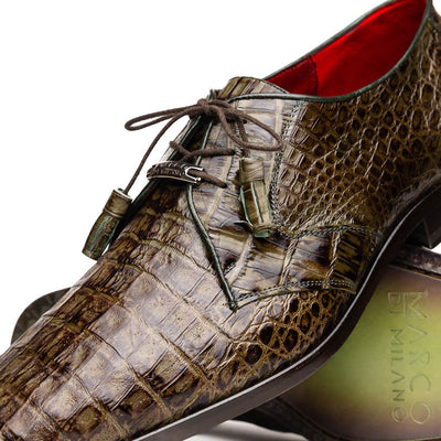 Marco Di Milano Lacio WoodGreen Caiman Crocodile Derby 3 LACIO_CAIMAN FUSCUS_WOODGREEN_8  - from alligatorwarehouse.com