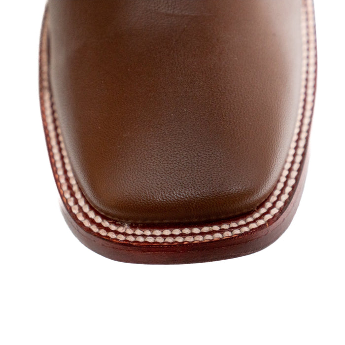 Los Altos Men's Boot Wide Square Toe Deer Light Brown Leather Sole - Deer Light Brown