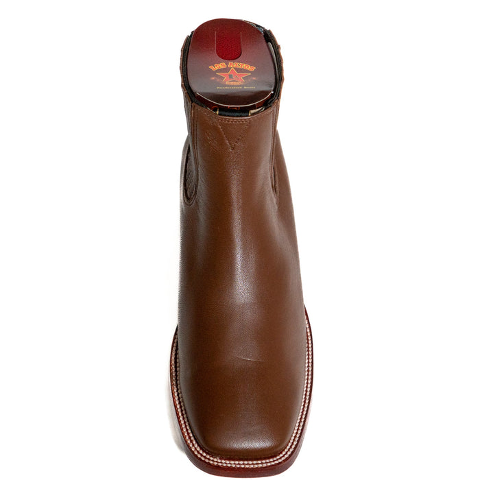 Los Altos Men's Boot Wide Square Toe Deer Light Brown Leather Sole - Deer Light Brown