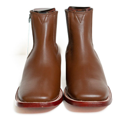 Los Altos Men's Boot Wide Square Toe Deer Light Brown Leather Sole - Deer Light Brown