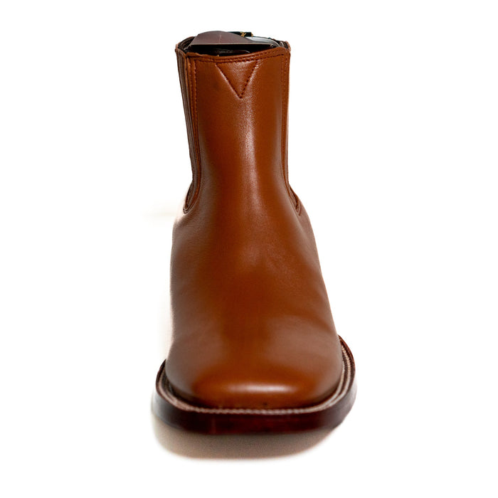 Los Altos Men's Boot Wide Square Toe Deer Honey Leather Sole - Deer Honey