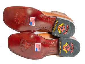 Los Altos Men's Boot Wide Square Toe Deer Honey Leather Sole - Deer Honey