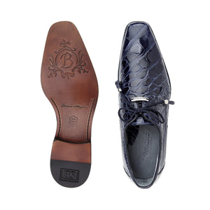 Belvedere Lago Navy Alligator Leather Luxury Shoe