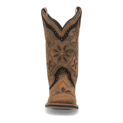 Laredo Women's Bouquet Broad Square Toe Leather Boots - Honey 5844