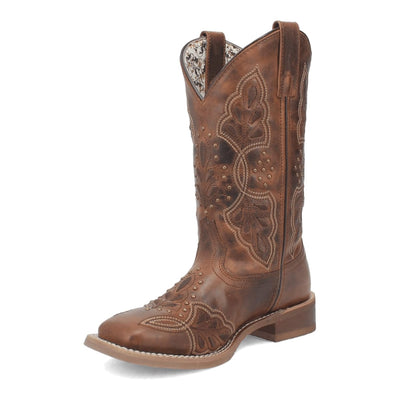 Laredo Women's Dionne Broad Square Toe Leather Boots - Brown 5972 9 5972_6_M  - from alligatorwarehouse.com