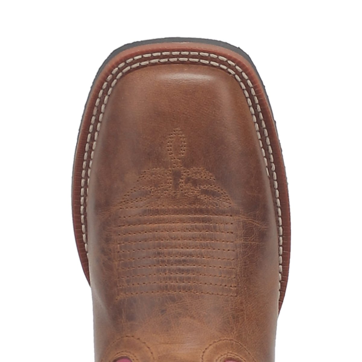 Laredo Women's Faye Broad Square Toe Leather Boots - Brown / Pink 3117 7 3117_6_M  - from alligatorwarehouse.com