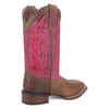 Laredo Women's Faye Broad Square Toe Leather Boots - Brown / Pink 3117 2 3117_6_M  - from alligatorwarehouse.com