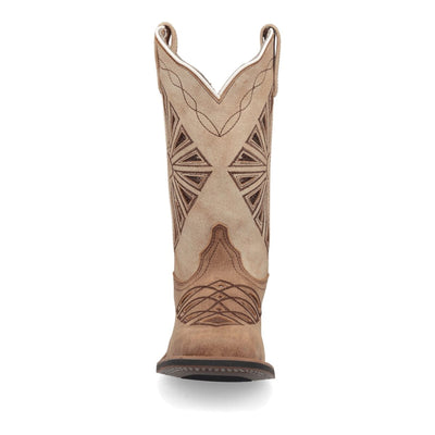 Laredo Women's Kite Days Broad Square Toe Leather Boots - Brown / Bone 5821 8 5821_6_M  - from alligatorwarehouse.com