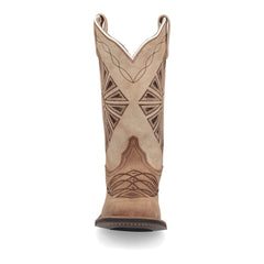 Laredo Women's Kite Days Broad Square Toe Leather Boots - Brown / Bone 5821