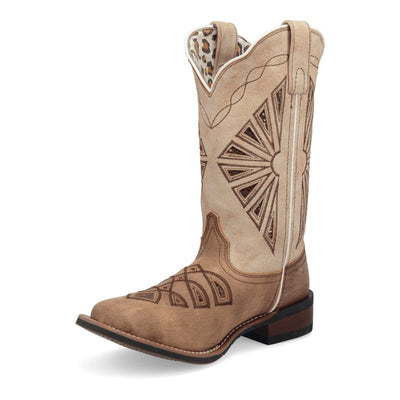 Laredo Women's Kite Days Broad Square Toe Leather Boots - Brown / Bone 5821 11 5821_6_M  - from alligatorwarehouse.com