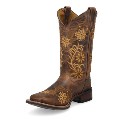Laredo Women's Secret Garden Broad Square Toe Leather Boots - Brown 5822 10 5822_6_M  - from alligatorwarehouse.com