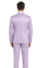 Tazzio Men's Lavender Satin Double Breasted 3-Piece Skinny Fit Suit with Peak Lapel Vest & Matching Bowtie – Stylish Formalwear Set 3   - from alligatorwarehouse.com