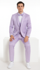 Tazzio Men's Lavender Satin Double Breasted 3-Piece Skinny Fit Suit with Peak Lapel Vest & Matching Bowtie – Stylish Formalwear Set 4   - from alligatorwarehouse.com