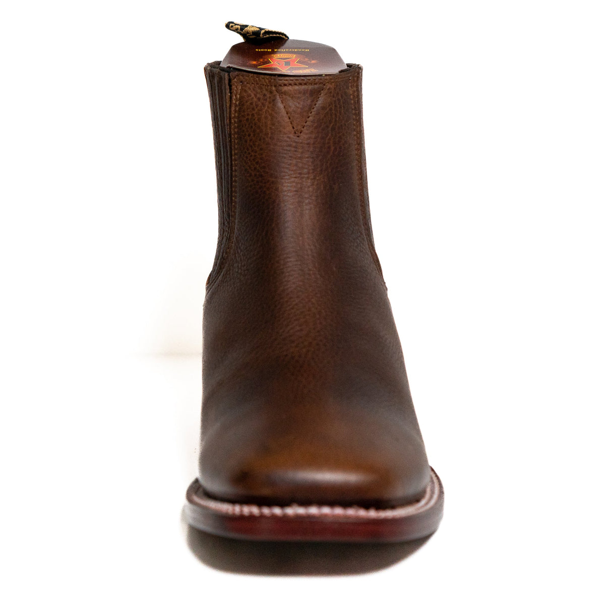 Los Altos Men's Boot Wide Square Toe Rage Walnut Leather Sole - Rage Walnut