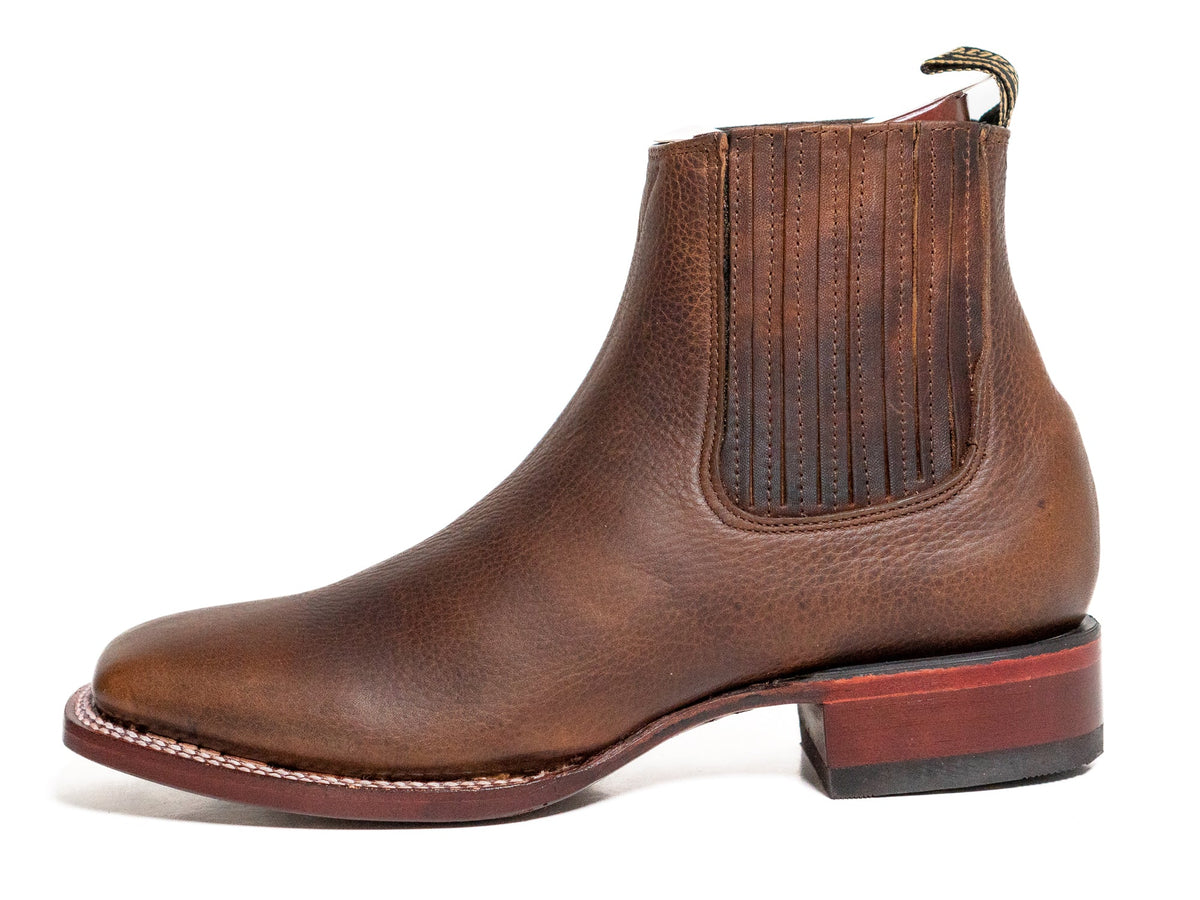 Los Altos Men's Boot Wide Square Toe Rage Walnut Leather Sole - Rage Walnut