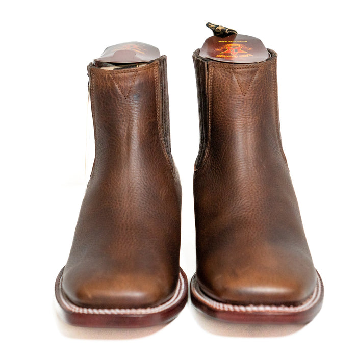 Los Altos Men's Boot Wide Square Toe Rage Walnut Leather Sole - Rage Walnut