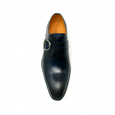 Mens Carrucci Classic Leather Fade Single D-Buckle Monk Strap Dress Shoe in Chestnut 48   - from alligatorwarehouse.com