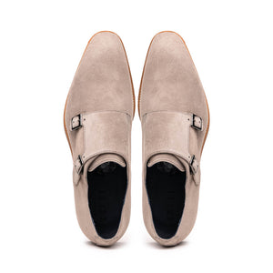 Zelli Legerra Double Monkstrap in Sand Suede Goatskin