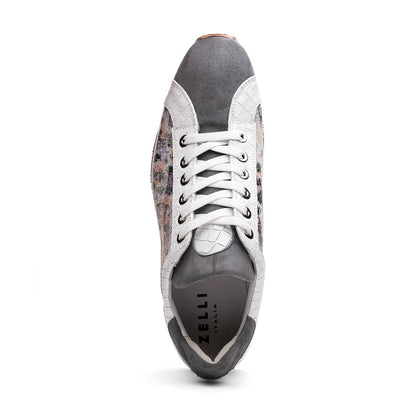 Zelli Leo Sueded Italian Goatskin Sneakers Grey Multi (66-250-GRY)