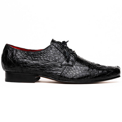 Marco Di Milano Leonardo Black Genuine Caiman Crocodile Dress Derby Oxfords 1 LEONARDO_FLANK YACAREI_BLACK_8  - from alligatorwarehouse.com