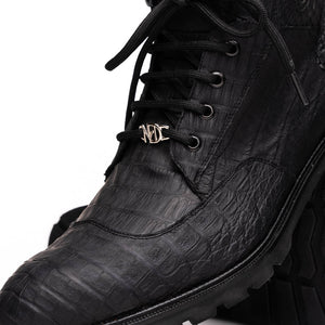 Marco Di Milano Leoni Oil Black Leather Dress Shoe