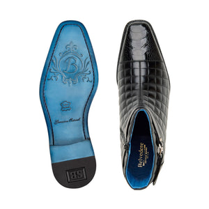 Belvedere Libero Black Genuine Ostrich Leather Shoe