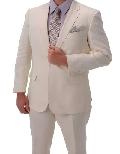 Linen Suit - Mens Summer Suits  Ivory  Linen Color - Beach Wedding 1 HE-6413  - from alligatorwarehouse.com