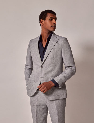 Mens Linen Suit For Beach Wedding - Summer Suit in Light Grey 2 O9-1593  - from alligatorwarehouse.com