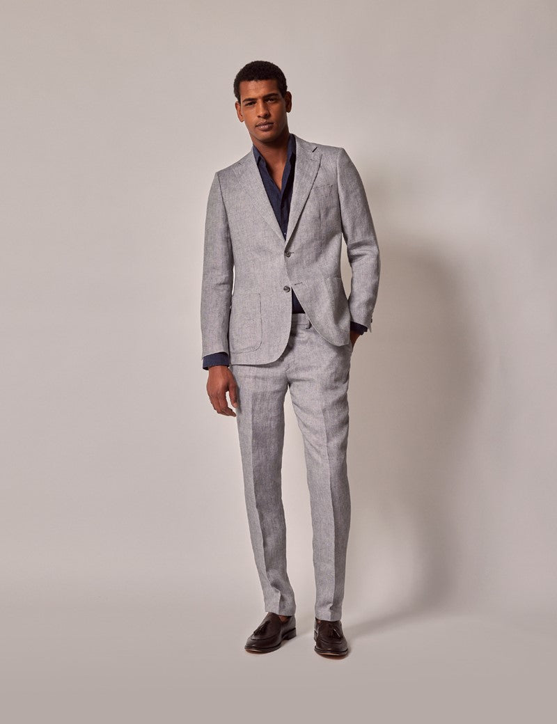 Mens Linen Suit For Beach Wedding - Summer Suit in Light Grey 11 O9-1593  - from alligatorwarehouse.com