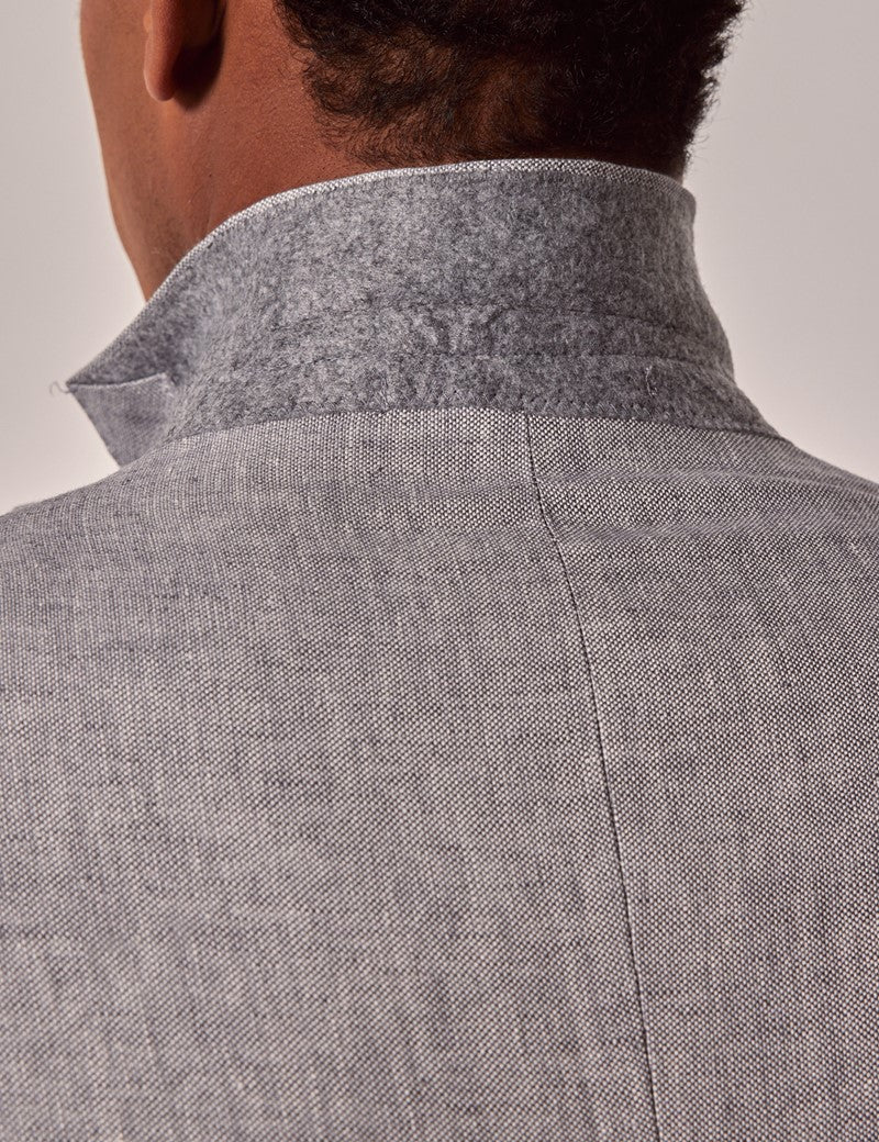 Mens Linen Suit For Beach Wedding - Summer Suit in Light Grey