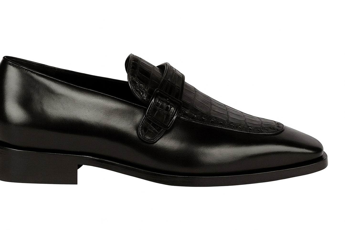 Lombardy Caiman Belly & Calfskin Monkstrap Dress Shoe