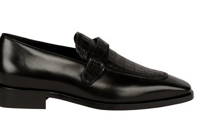 Lombardy Caiman Belly & Calfskin Monkstrap Dress Shoe 9   - from alligatorwarehouse.com
