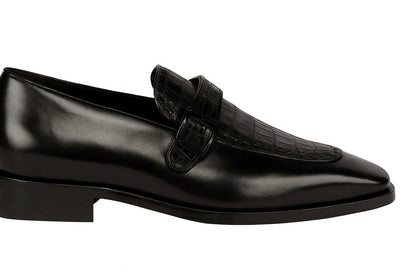 Lombardy Caiman Belly & Calfskin Monkstrap Dress Shoe
