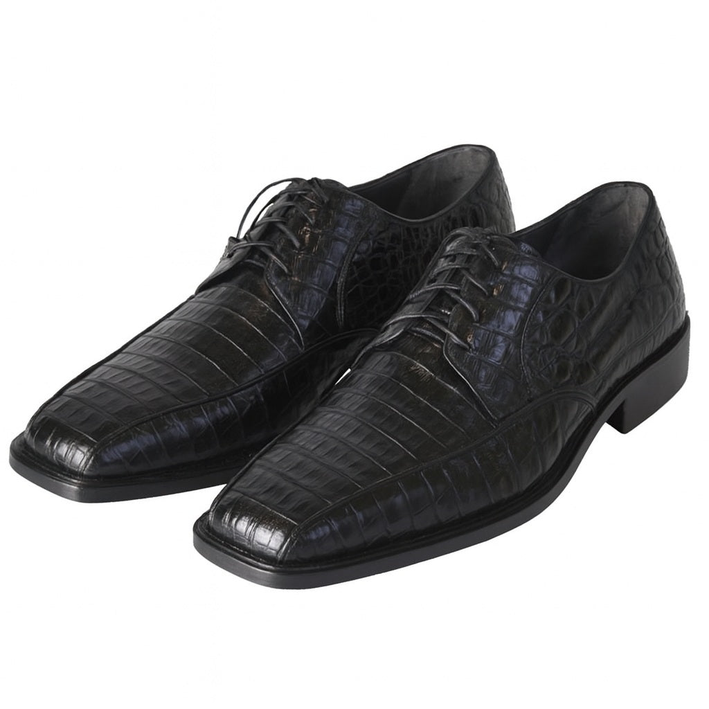 Los Altos Black Crocodile Bike Toe Shoes