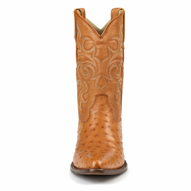 J Toe Cowboy Boots - J Toe Western Boots - Los Altos Boots - Mens Dress Cowboy Boot - Low Priced Tan Honey Color Ostrich Cowboy Boots J-Toe - in Tan Honey Color