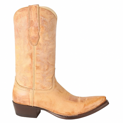 Los Altos Boots - Mens Dress Cowboy Boot - Low Priced Vintage Snip Toe Western Boots - in Honey 1   - from alligatorwarehouse.com