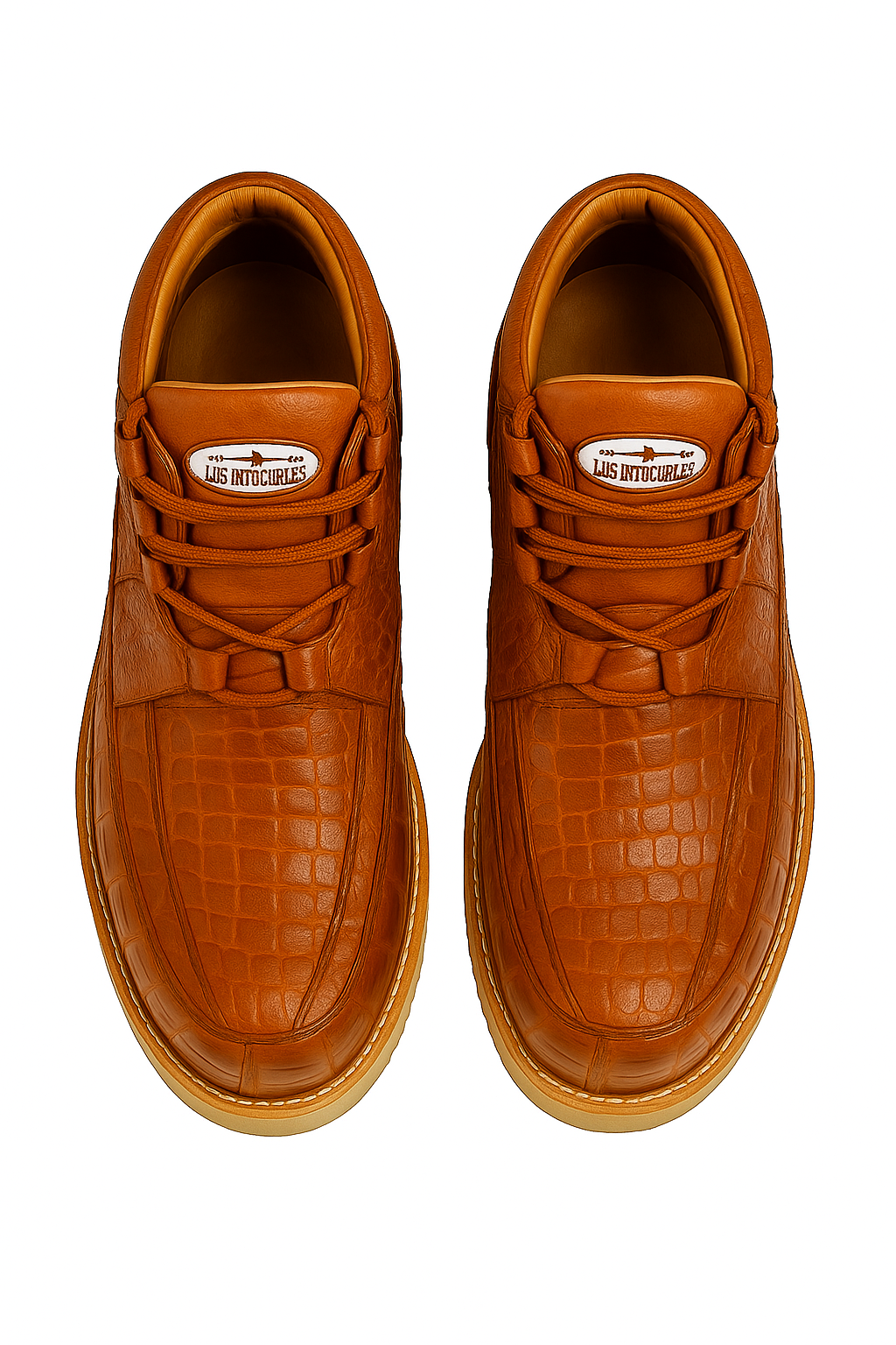 Los Altos Casual Cognac Full Caiman Skin Sneakers