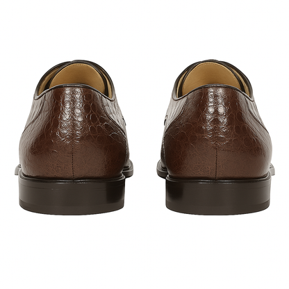 Los Altos Caiman Hornback Plain Toe Brown Shoes