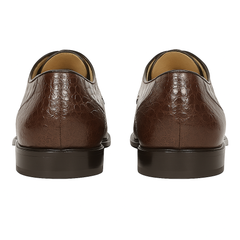 Los Altos Caiman Hornback Plain Toe Brown Shoes