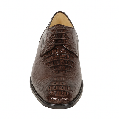 Los Altos Caiman Hornback Plain Toe Brown Shoes 7   - from alligatorwarehouse.com