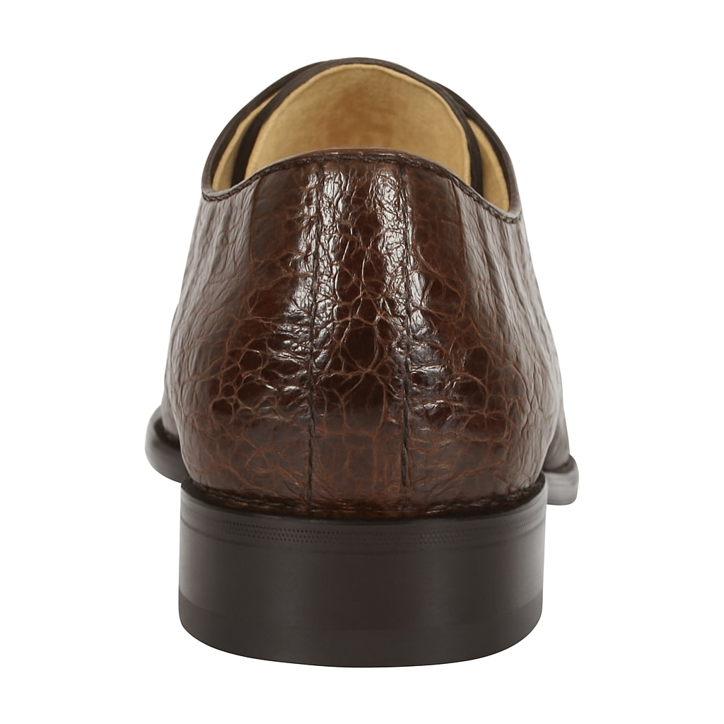 Los Altos Caiman Hornback Plain Toe Brown Shoes