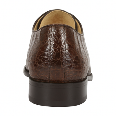 Los Altos Caiman Hornback Plain Toe Brown Shoes 5   - from alligatorwarehouse.com
