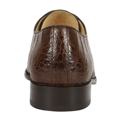 Los Altos Caiman Hornback Plain Toe Brown Shoes