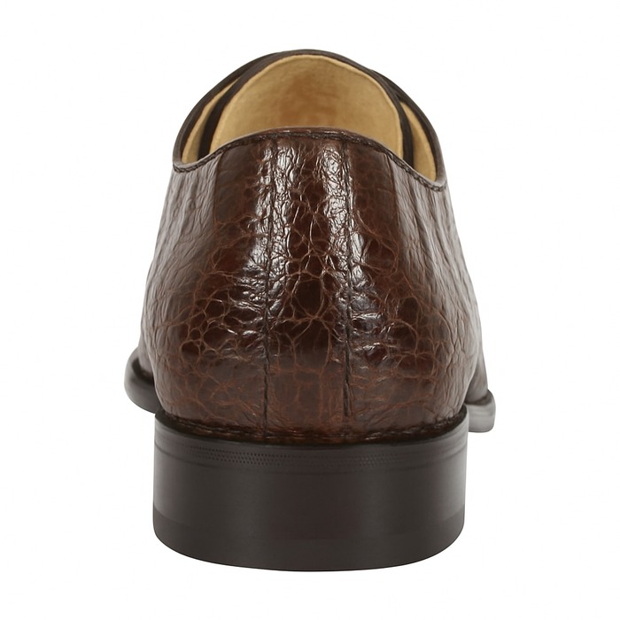 Los Altos Caiman Hornback Plain Toe Brown Shoes