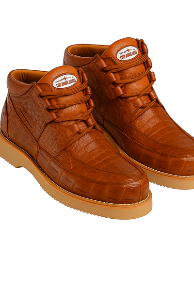 Los Altos Casual Cognac Full Caiman Skin Sneakers 3   - from alligatorwarehouse.com