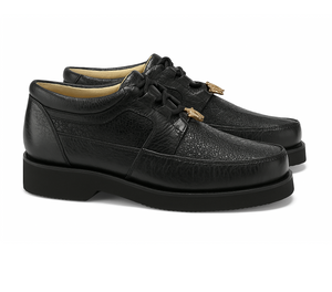 Los Altos Casual Black Stingray & Ostrich Skin Shoes