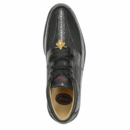 Los Altos Casual Black Stingray & Ostrich Skin Shoes